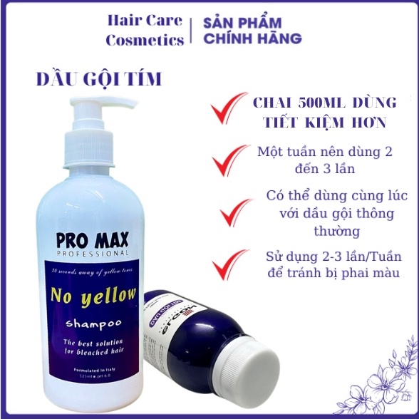 Dầu gội tím Promax, dầu gội khử vàng và giữ màu dành cho tóc tẩy nhuộm màu thời trang | Shop
