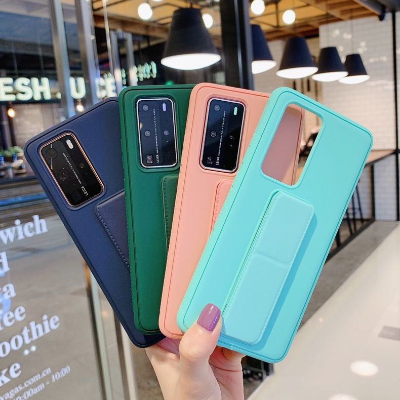 Candy Color Samsung Galaxy Note 20 Ultra Silicone+PC Case With Holder Ốp lưng  A51 A71 A11 A42 M51 S20 FE Note 10 Plus Mobile Phone Cover