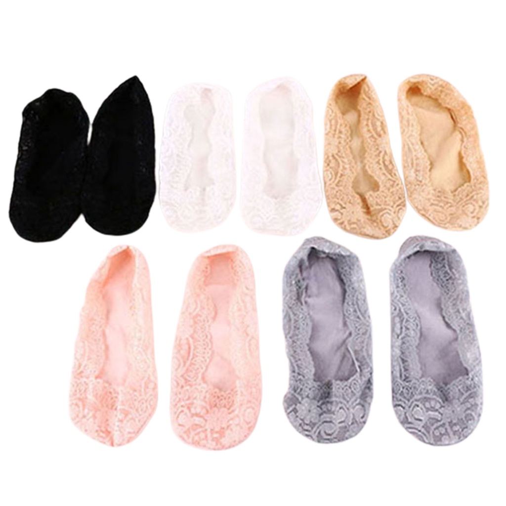 Đôi vớ thuyền ren mang giày lười cho nữ