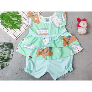 Bộ Lụa Tầng Phối Nơ Bé (giao màu ngẫu nhiên) (12-18kg)