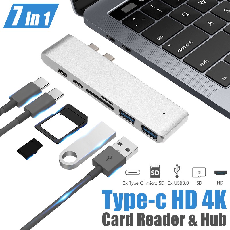 Hub USB Type C 6 in 1 dùng cho Macbook