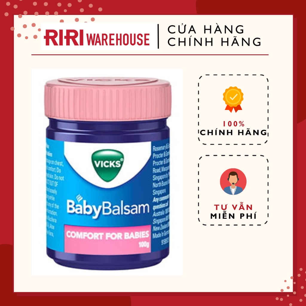 Dầu ấm ngực Vick BabyBalsam Úc 100g