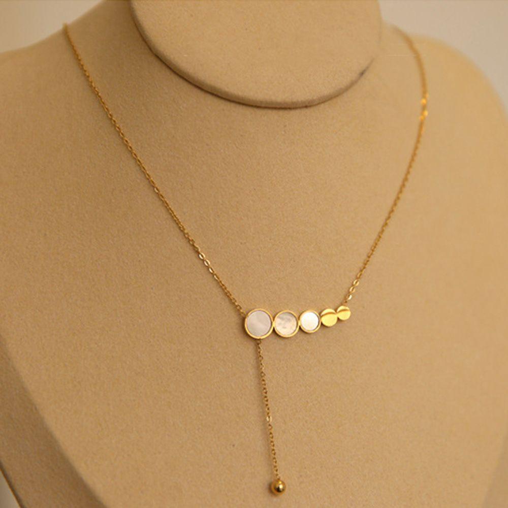 AROMA Vòng cổ Thép Titan Đơn Giản Phong Cách Hàn Quốc Cho Nữ