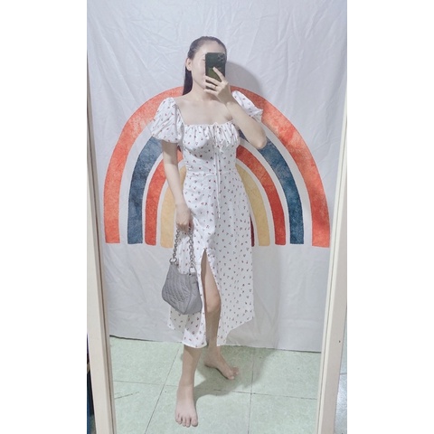 Đầm maxi hoa xẻ tà - TK884