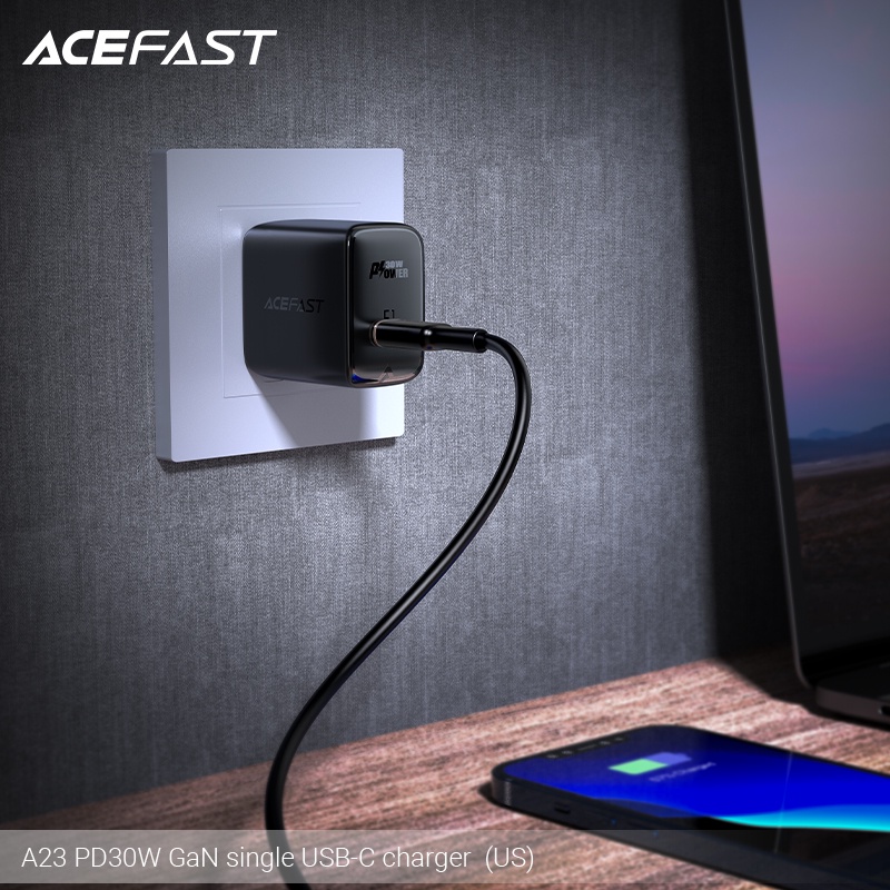Sạc ACEFAST GaN PD3.0 30W 1 cổng USB-C  - A23