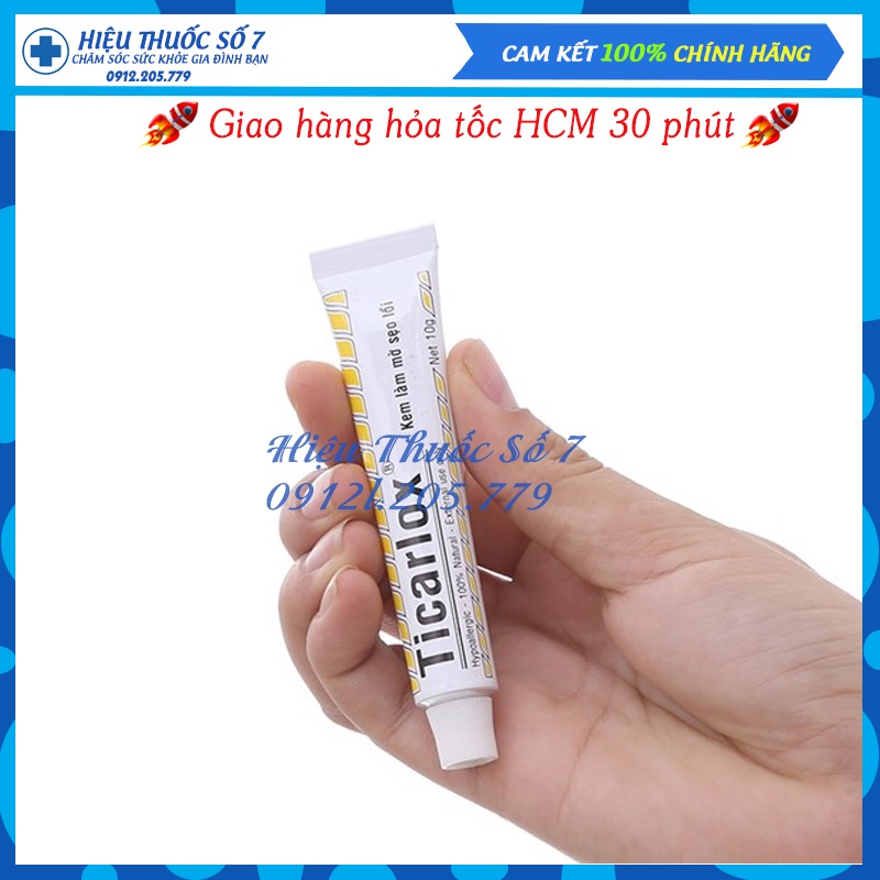 Combo 3 tuýp Ticarlox 10g làm mờ sẹo lồi và thâm trên da