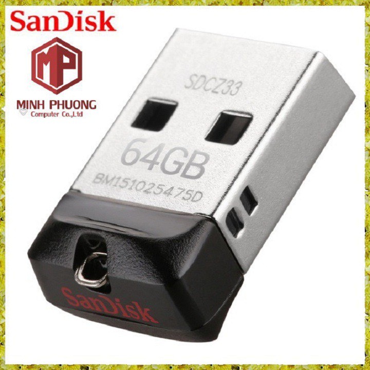 USB 2.0 SanDisk CZ33 64GB- HÀNG CHÍNH HÃNG