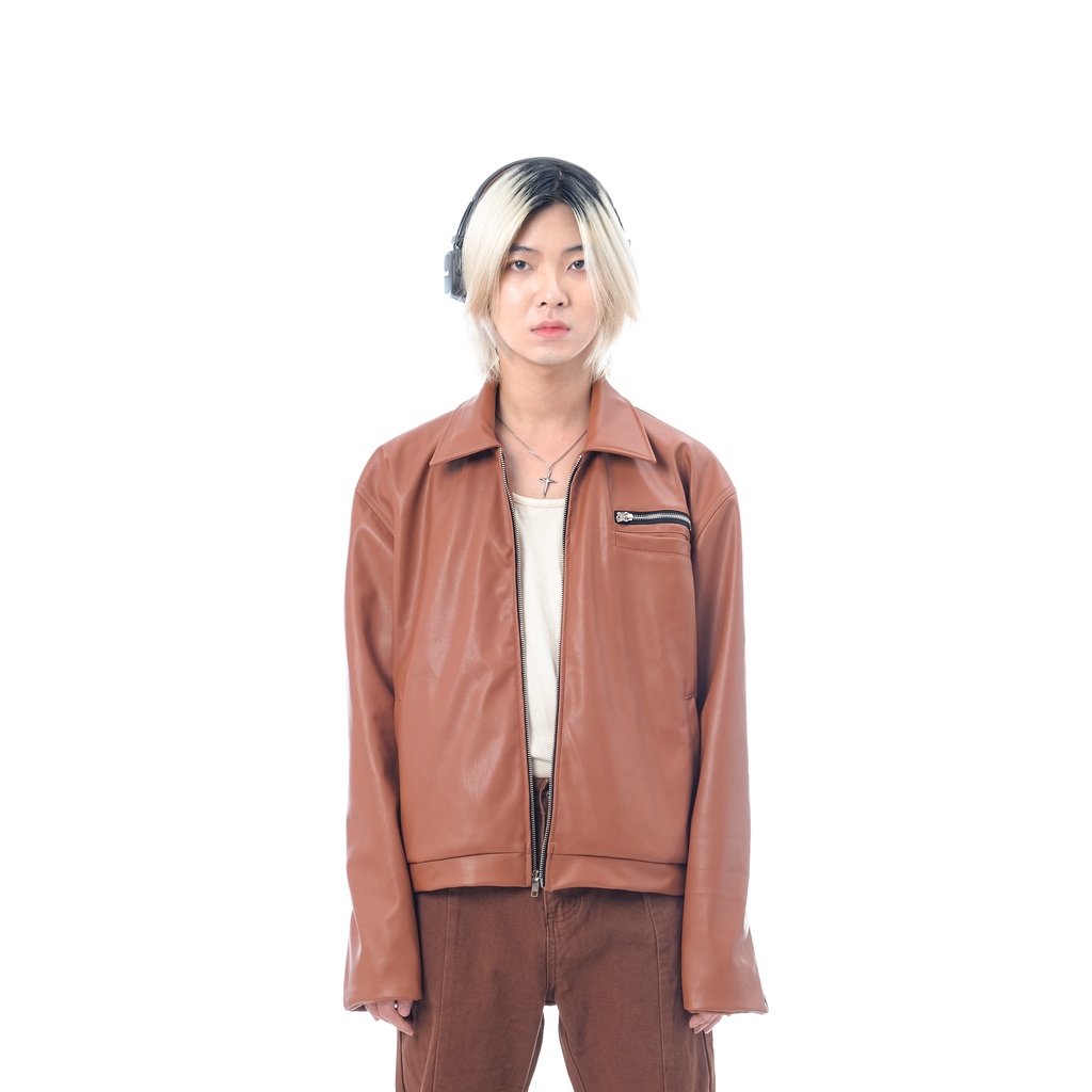 Áo khoác da cao cấp Wyrmwood màu nâu sáng