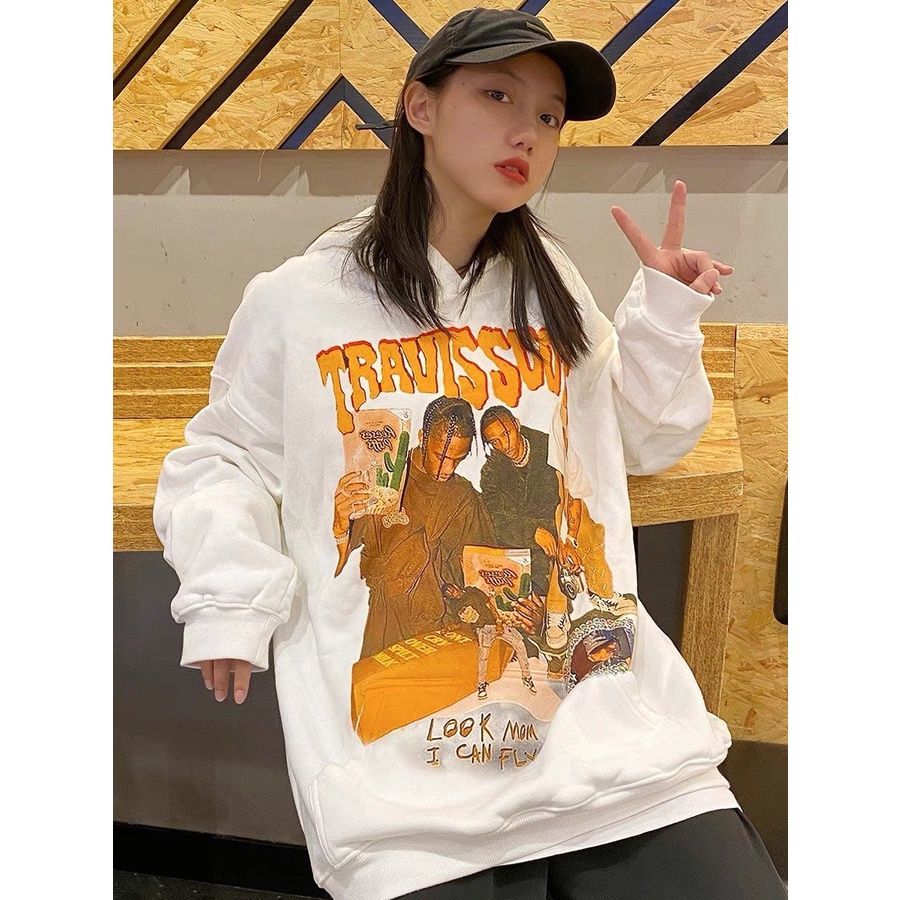 Áo khoác Hoodie Travisscott dài tay, Áo Hoodie nỉ bông phong cách Hàn Quốc | BigBuy360 - bigbuy360.vn