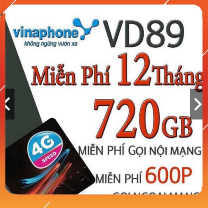 GIÁ BẤT DIỆT SIM VINA D60G,VD89, VD149 ĐÃ DK GÓI 1 NĂM 6GB/NGÀY, 200 PHÚT ngoại mạng, miễn phí nội mạng MUA 1 LẦN DÙNG