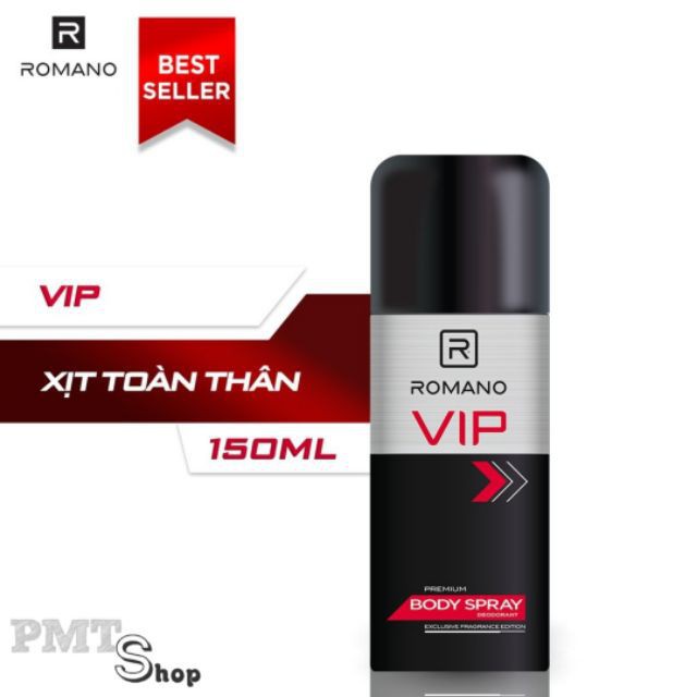 Xịt nước hoa toàn thân nam Romano 150ml Classic | Force | Vip | Attitude | Equity | Gentleman khử mùi, ngăn mồ hôi