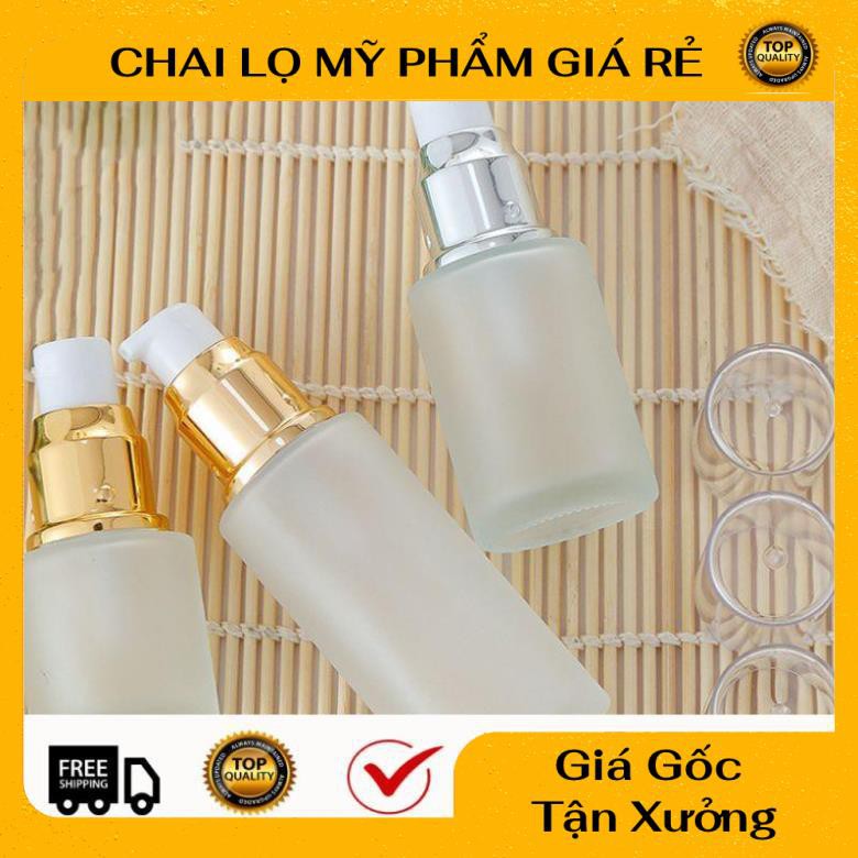 [RẺ VÔ ĐỊCH] Chai lọ chiết mỹ phẩm Thủy tinh mờ Vai ngang Xịt giọt 20ml,30ml,50ml đựng kem dưỡng da, serum .