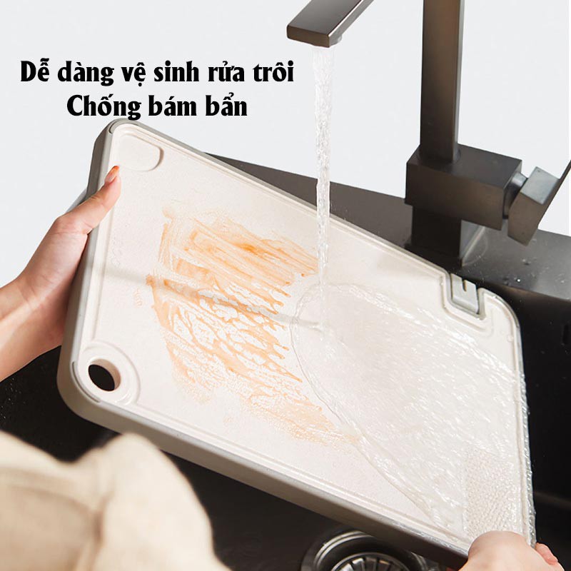 Thớt hai mặt kháng khuẩn, chống nấm mốc đa chức năng, khổ lớn 40cmx28cm