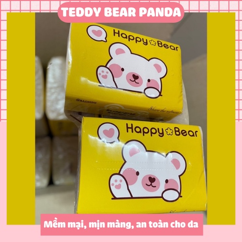 [Combo 2 Gói] Giấy rút Tre Happy Bear Vàng - Happy Bear