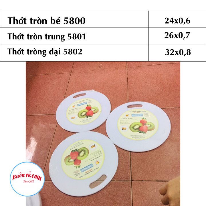 Thớt nhựa tròn Việt Nhật 3 size kháng khuẩn bền đẹp (MS:5800/5801/5802) -Buôn rẻ 01249/01250/01251