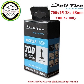 Ruột xe đạp Deli Tire 700x25-28c 48mm Van Mỹ - Van Xe Máy
