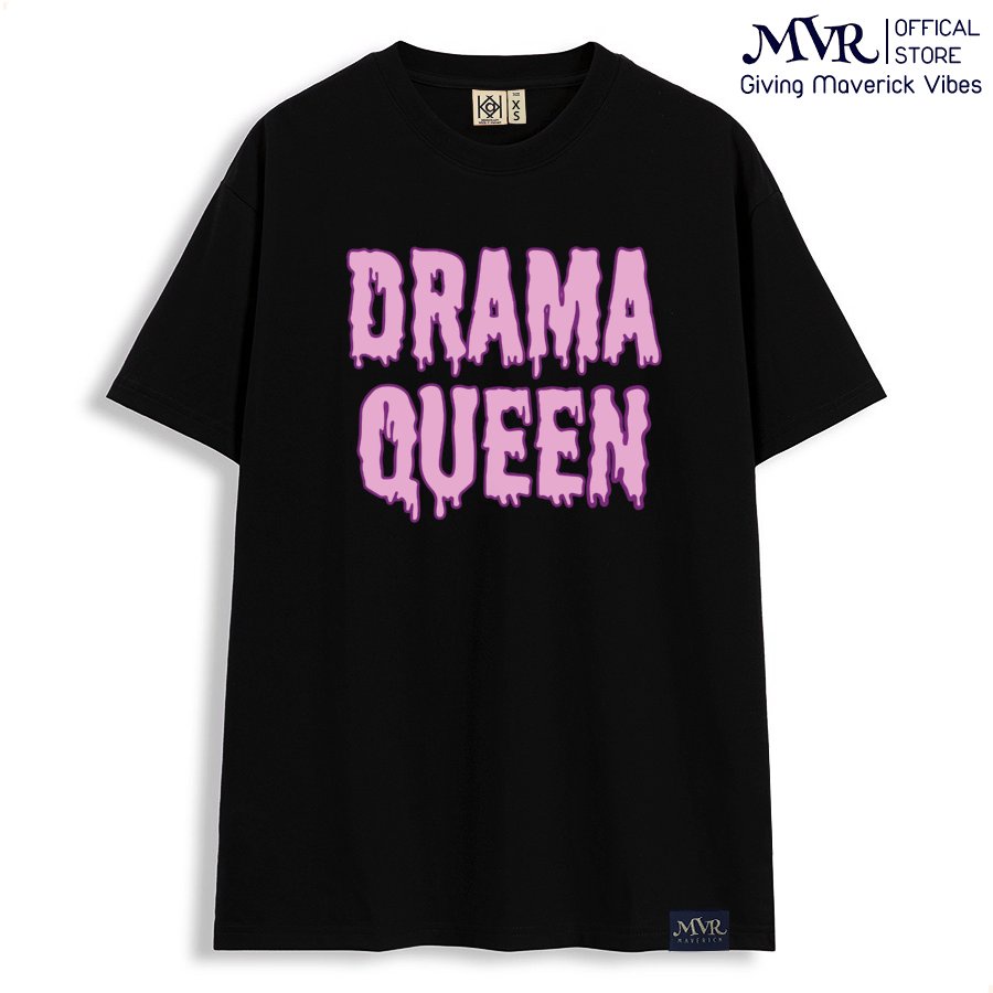 Áo thun rộng Nam Nữ hoàng kịch tính Drama phông chữ vui nhộn MVR size rộng tee Mỹ KK4043