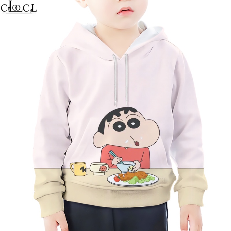Áo Hoodie In Hình Cậu Bé Bút Chì Shin Dễ Thương Thoải Mái Thời Trang Cho Bé