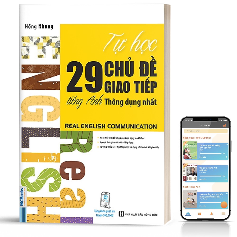 Sách - Tự học 29 Chủ Đề Giao Tiếp Tiếng Anh Thông Dụng Nhất - Real English Communication - Học Kèm App Online