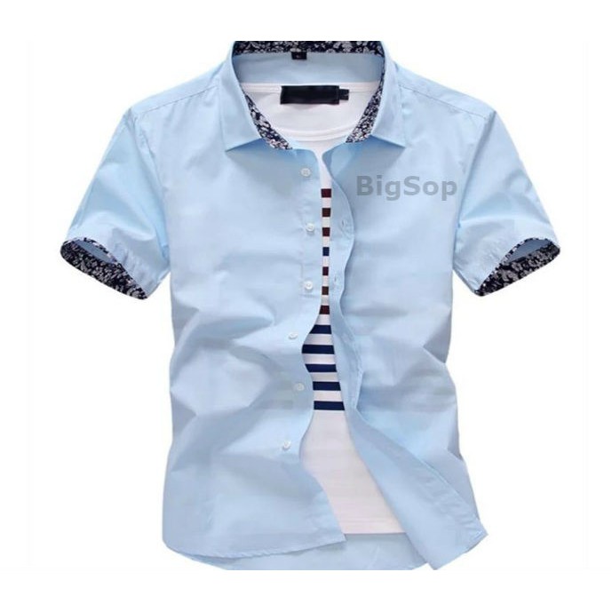 Sơ mi Nam BIGSOP CH01 ngắn tay cổ hoa hàn quốc đủ màu