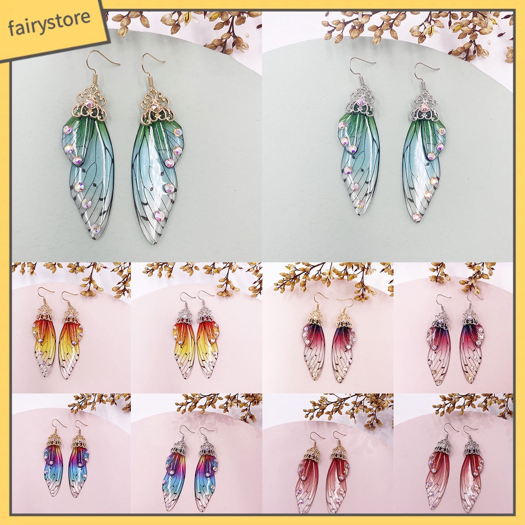 Bông Tai Hợp Kim Hình Cánh Bướm Đính Đá Xinh Xắn