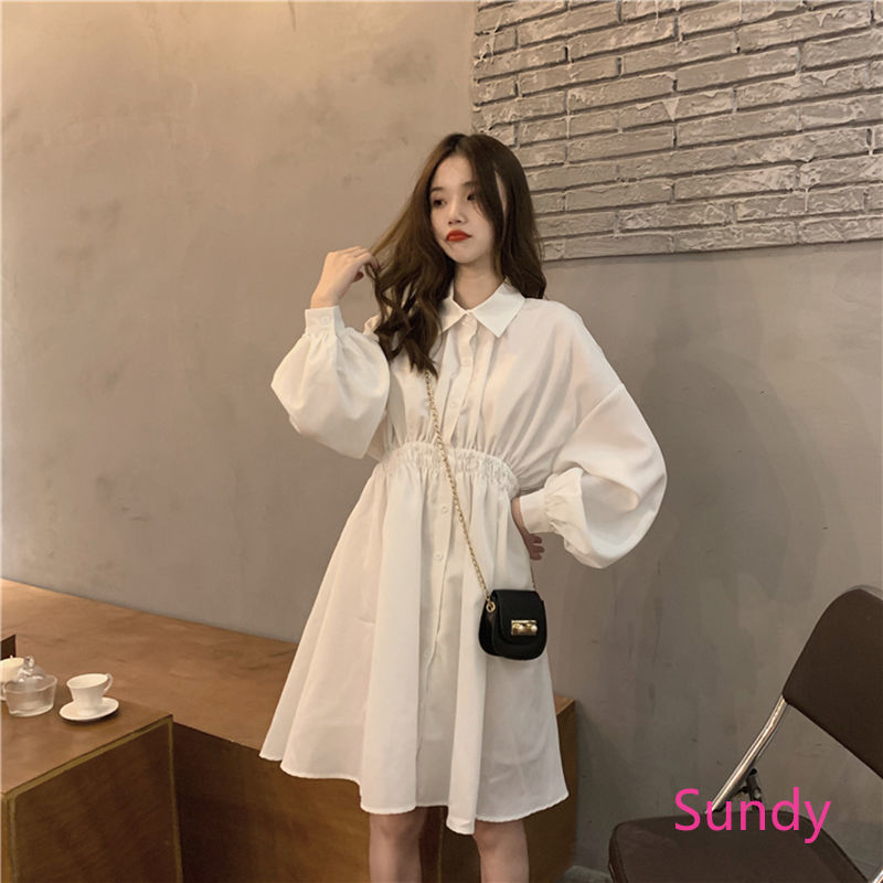 Đầm Dài Tay Eo Cao Phong Cách Retro Thời Trang Mùa Thu Cho Nữ