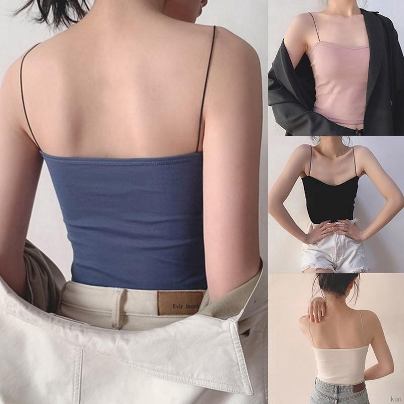 [Mã FASHIONT4WA2 giảm 10K đơn 50K] Áo hai dây dáng chữ U có đệm lót ngực không gọng thép cho nữ