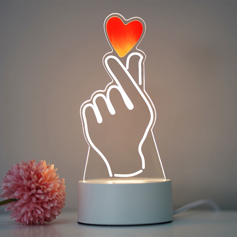 Creative 3d bedside table lamp, mini table lamp, small table lamp, room lamp, bedside lamp, sleep lamp Nordic dormitory usb night lamp energy saving plug-in bedroom sleep children gift lamp Ld6v