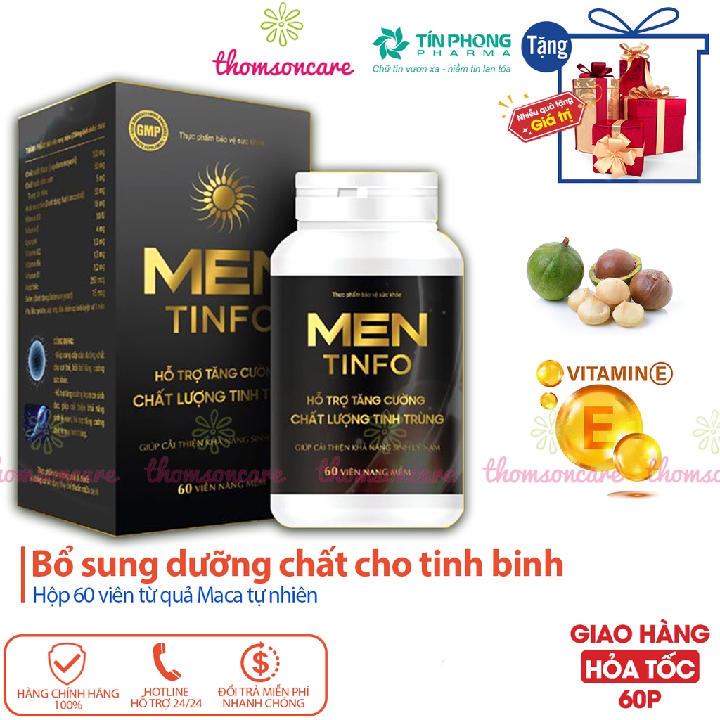 Men Tinfo - Hỗ trợ tăng chất lượng sinh sản cho nam giới, ngừa vô sinh nam