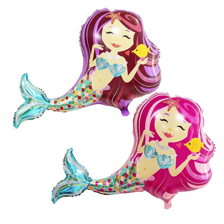 Set 18 Bong Bóng Hình Nàng Tiên Cá Trang Trí Tiệc Sinh Nhật