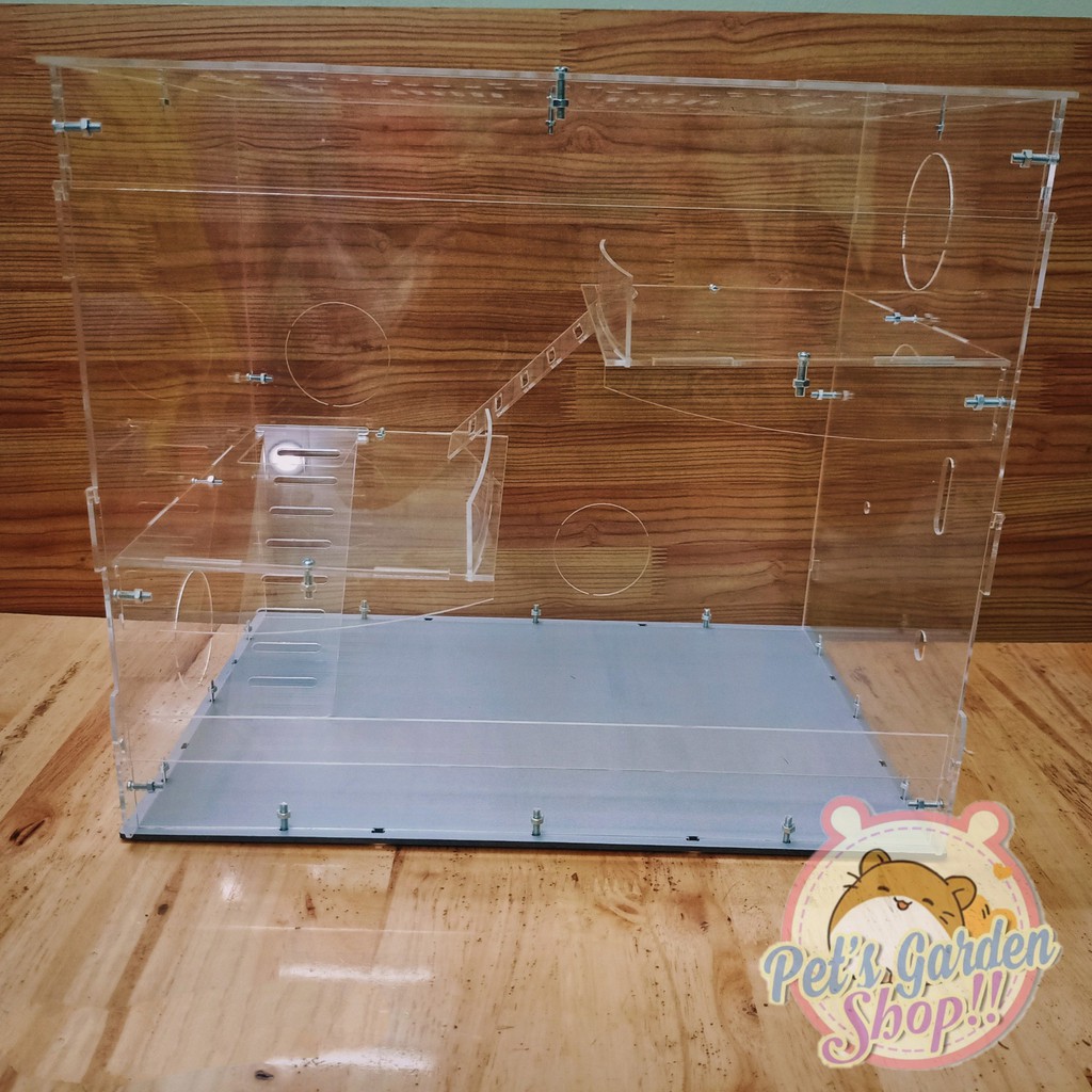 Lồng mika lắp ráp, 2 tầng, full mika size 40*30*30 cho hamster