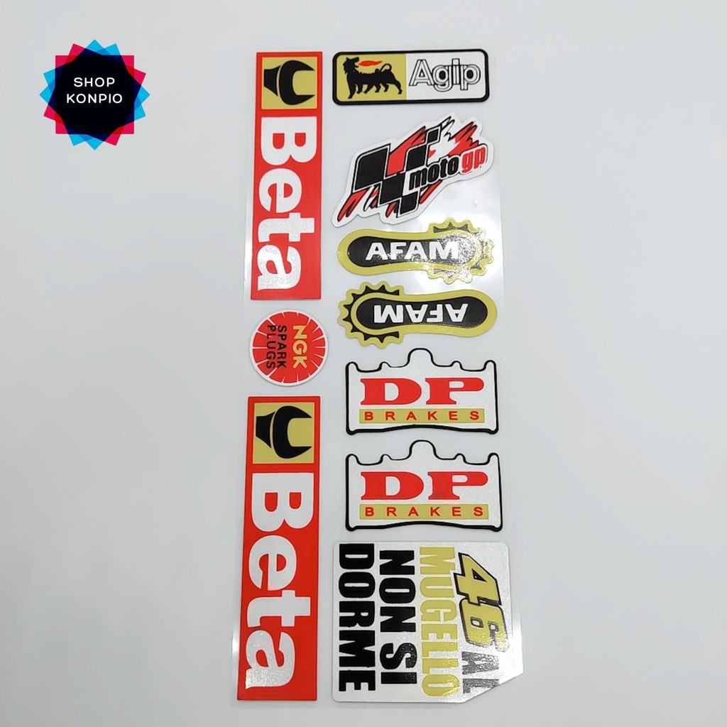 Bộ Tem Sticker Phản Quang Beta Agip Cao Cấp Dán Xe Máy, Ô Tô, Mũ Bảo Hiểm, Chống Thấm Nước, Chống Bay Màu