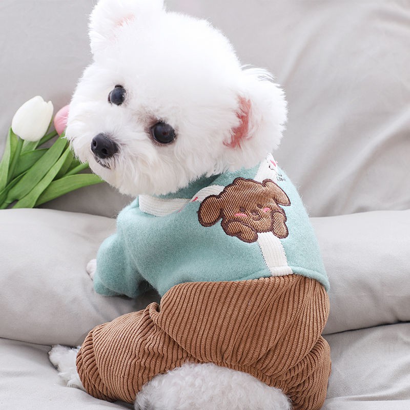 ☒™Quần áo cho chó mùa thu và mùa đông mô hình nhỏ Teddy Corgi mùa đông Bichon Hiromi Schnauzer con chó nhỏ vật nuôi bốn