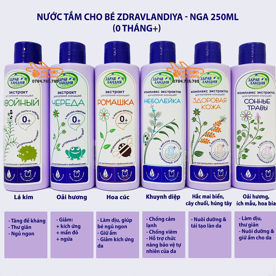 Nước tắm cho bé Nga 250ml