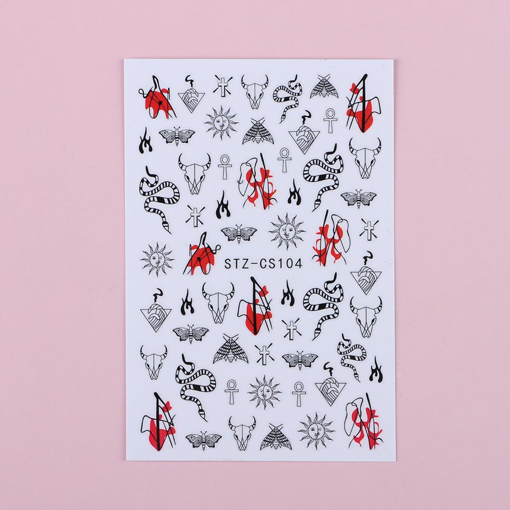 Miếng Dán Trang Trí Móng Tay Họa Tiết Hoa / Hình Học Phong Cách Pháp