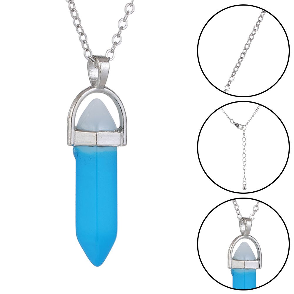 Vòng cổ mặt đá lục giác tự nhiên thời trang cho nữ