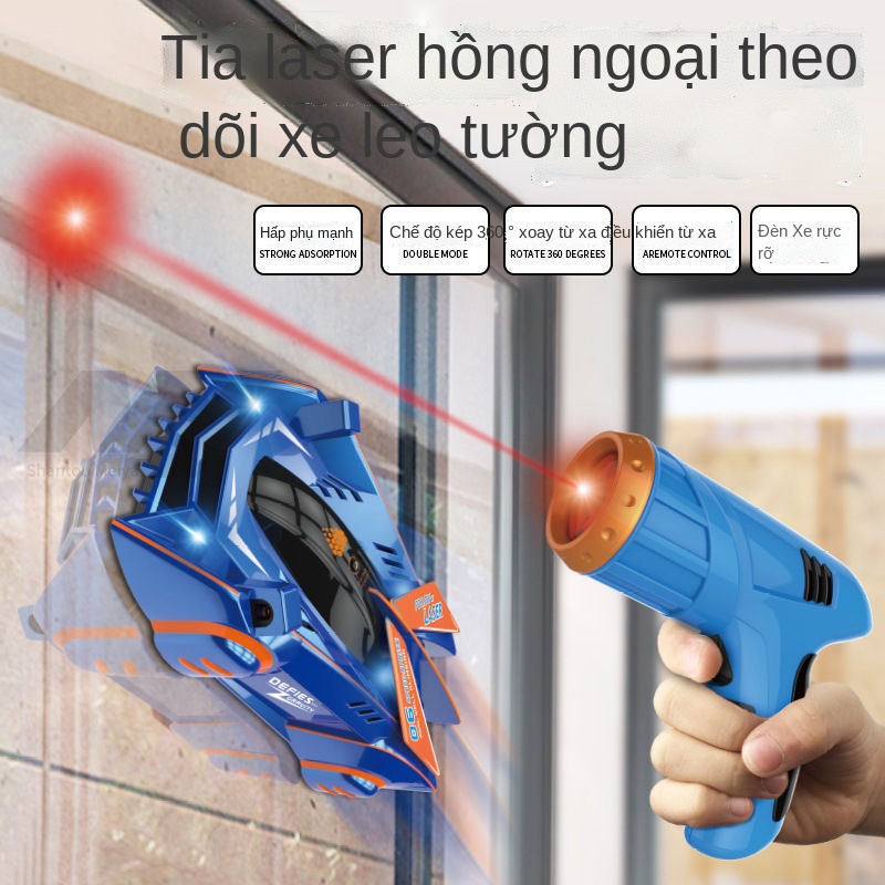 ▦Đi theo bức tường ánh sáng ô tô leo tường trẻ em ô tô điều khiển từ xa trên tường ô tô bốn bánh đồ chơi đua xe 3 cậu bé