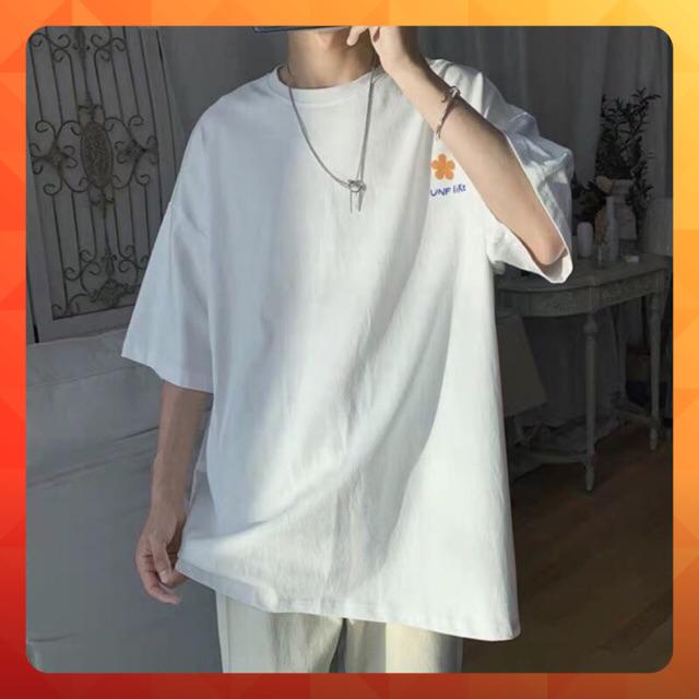 Áo thun tay lỡ form rộng hoa UNF Like - Unisex nam nữ đều mặc được