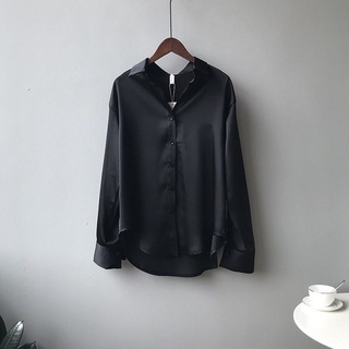 Áo sơ mi tay dài lụa satin