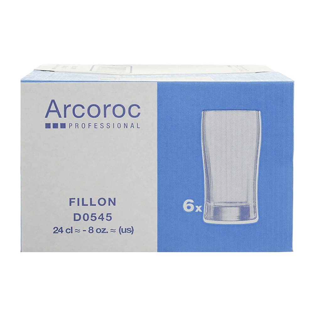Bộ 6 ly thủy tinh cao Arcoroc Fillon 240ml D0545