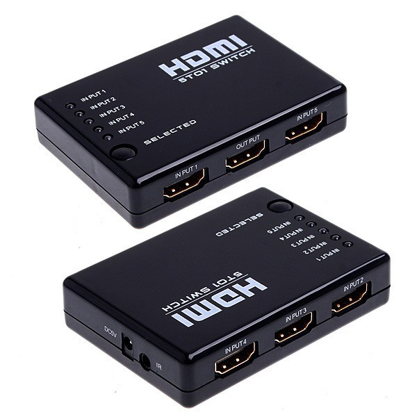 Bộ gộp HDMI Switch 5 in 1 out 5 cổng vào 1 cổng ra có điều khiển