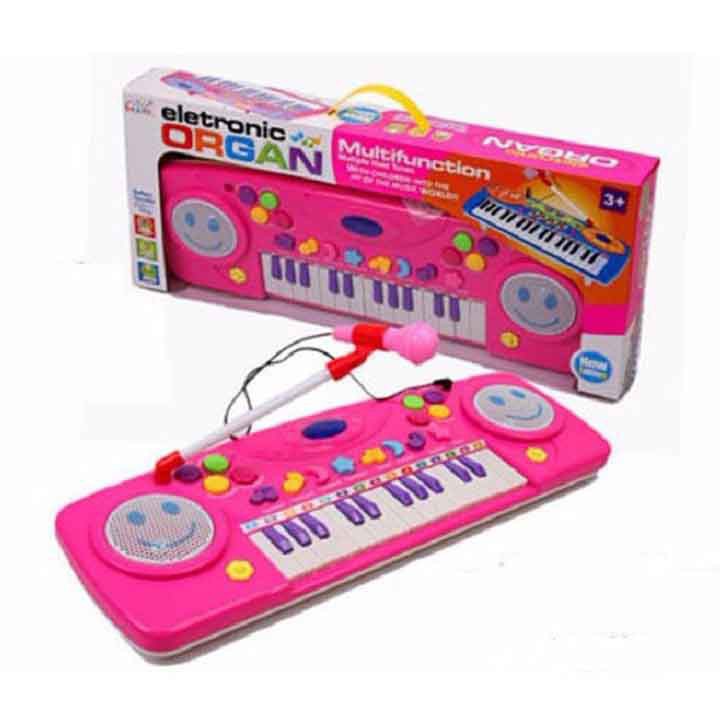 Đàn Organ Điện Tử Kèm Micro Cho Bé Yêu Phát Triển Trí Não Tặng Kèm 4 Pin Con Thỏ
