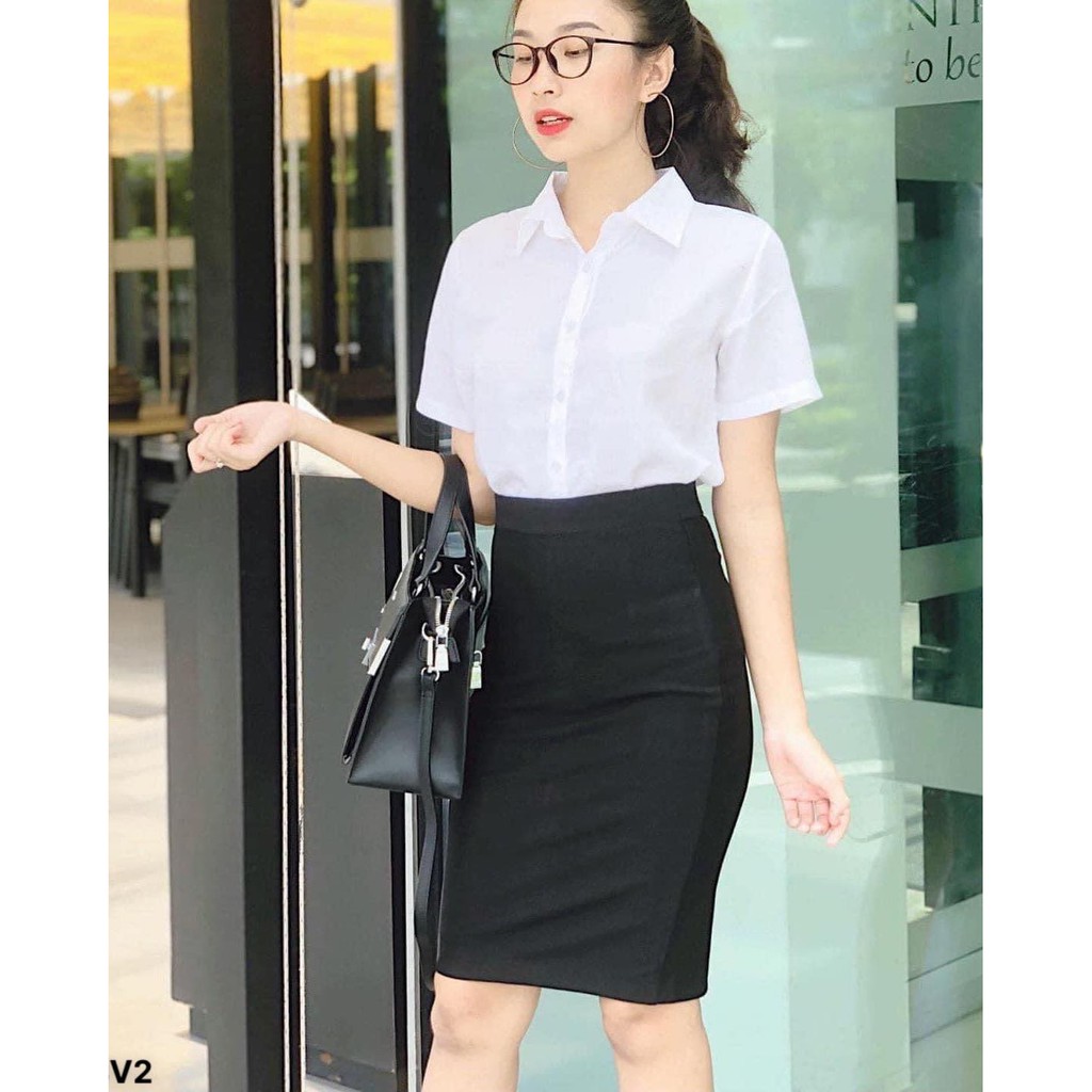 * (MẪU MỚI-HÀNG CÓ SẴN) CHÂN VÁY THUN ÔM CÔNG SỞ❤️CHIBEST_AB474V2