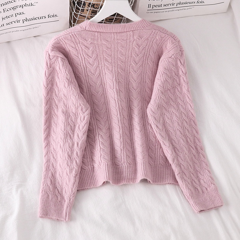 NUZIRO  Áo khoác cardigan  dệt kim tay dài cổ chữ V thời trang cho nữ