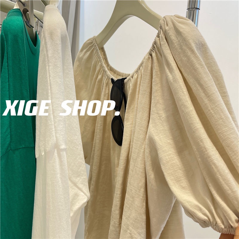 Áo Trễ Vai Tay Ngắn Dáng Rộng Thời Trang Mùa Hè Phong Cách Hong Kong Cho Nữ