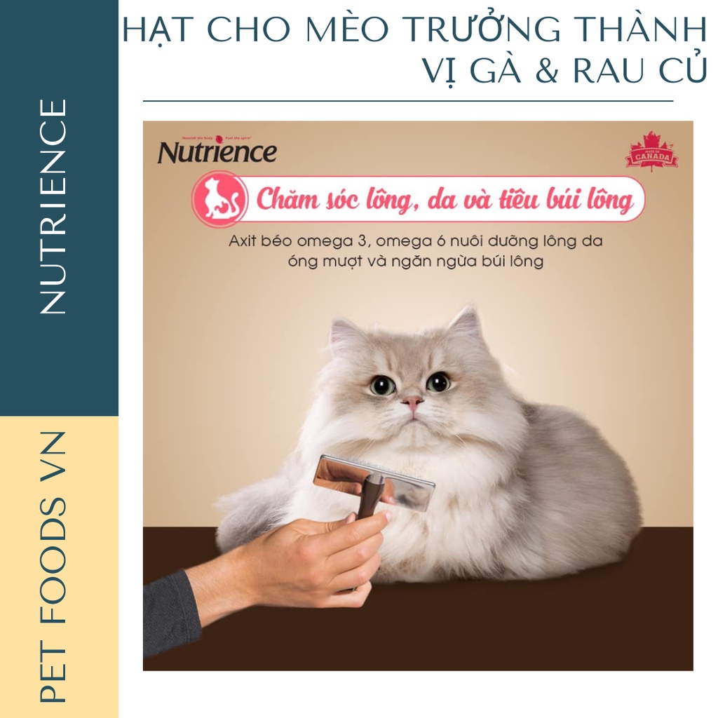 Hạt cho mèo trưởng thành NUTRIENCE Original Cat 500g vị Gà