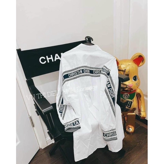 ÁO SƠ MI TRẮNG PHỐI VIỀN LƯNG DI..O