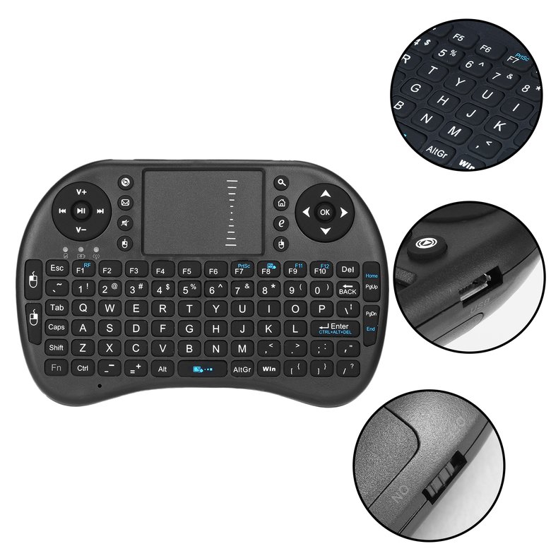 PK Mini Wireless Keyboard Multi-media Remote Control Touchpad Handheld Keyboard