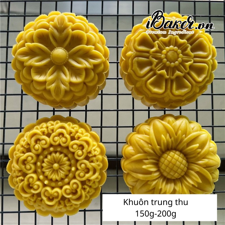 Khuôn trung thu lò xo tròn - 4 mặt hoa