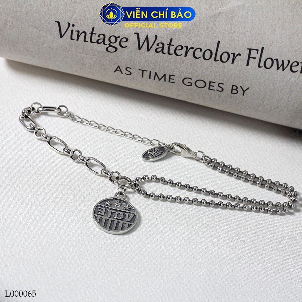 Lắc tay bạc nữ xích charm VOTE chất liệu bạc Thái 925 thời trang phụ kiện trang sức Viễn Chí Bảo L000065